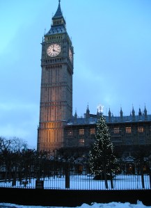 christmas tree at big ben london
