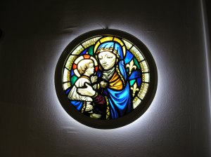 OLYMPUS DIGITAL CAMERA madonna and child saint george the martyr stained glass windows 3days in london