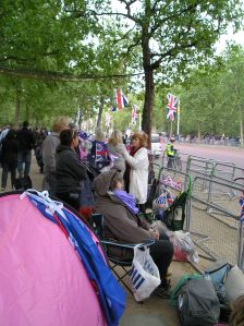 royal wedding, crowds camping on the mall