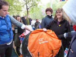 royal wedding, camping on the mall