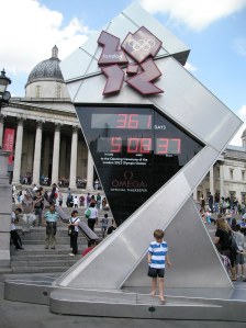 2012 olympic clock in trafalgar square 2012 olympic clock in trafalgar square, 3 days in london