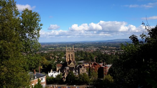 view of the Malvern Piory and countryside of Great Malvern, Worcestershire