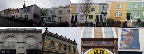 colourful houses in london