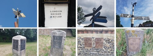 Some of the distance and direction signs I saw between London and Faversham...and onto Canterbury
