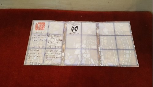 Getting my Pilgrim's passport stamped at Rochester Cathedral