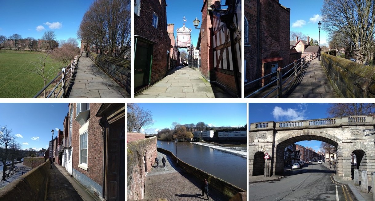 chester, roman fort, chesters clock, roman city walls chester, explore chester, things to do in chester, chester high cross, britains oldest shopping arcade. black and white buildings of chester, domesday book town, chester city walls