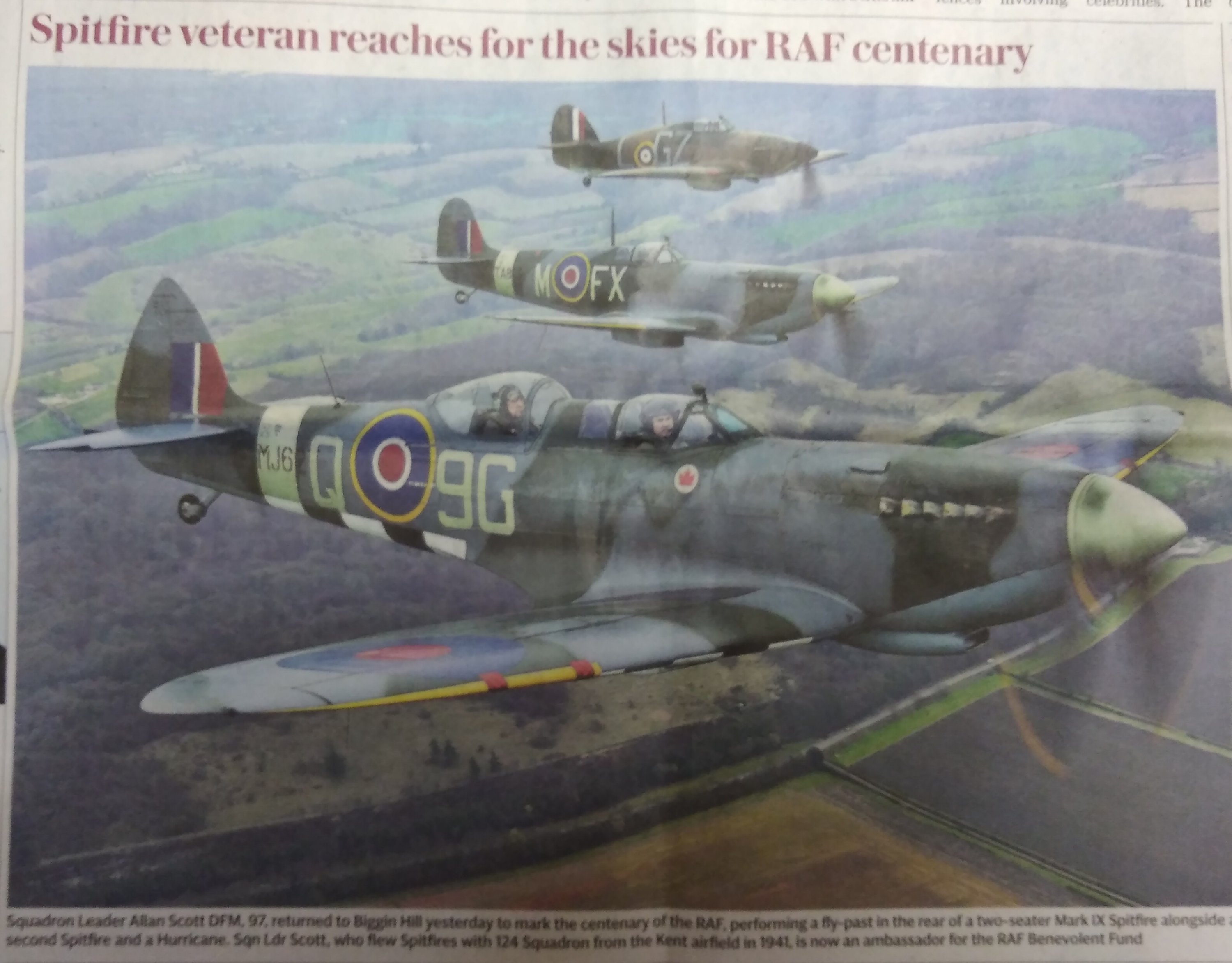 raf centenary, spitfires, royal air force, the daily express