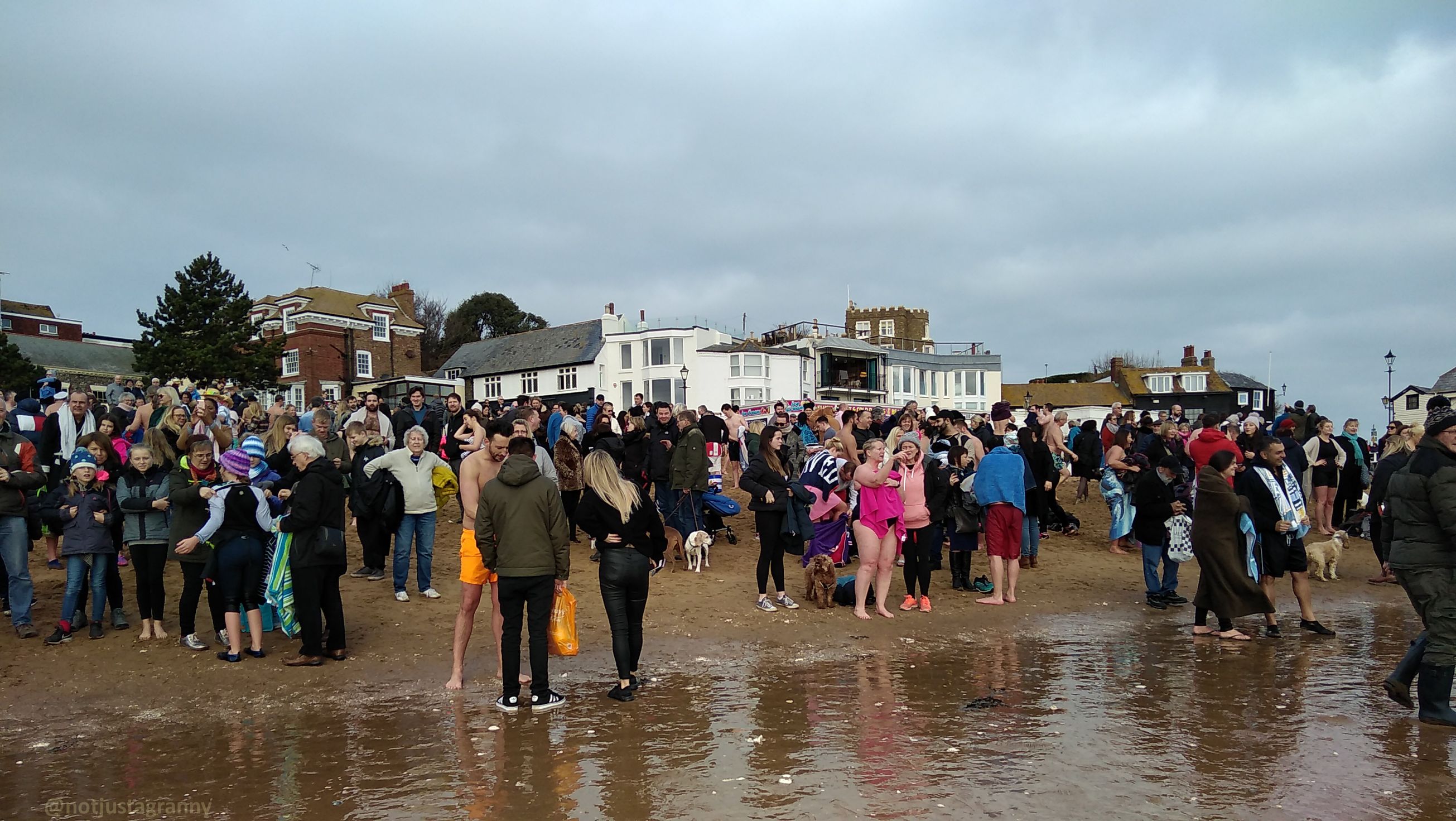 walk 1000 miles, viking bay broadstairs, walks in england, new years day swim