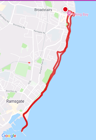 walk 1000 miles, broadstairs to ramsgate, kentish coast, walks in england, coastal walks uk, map my walk