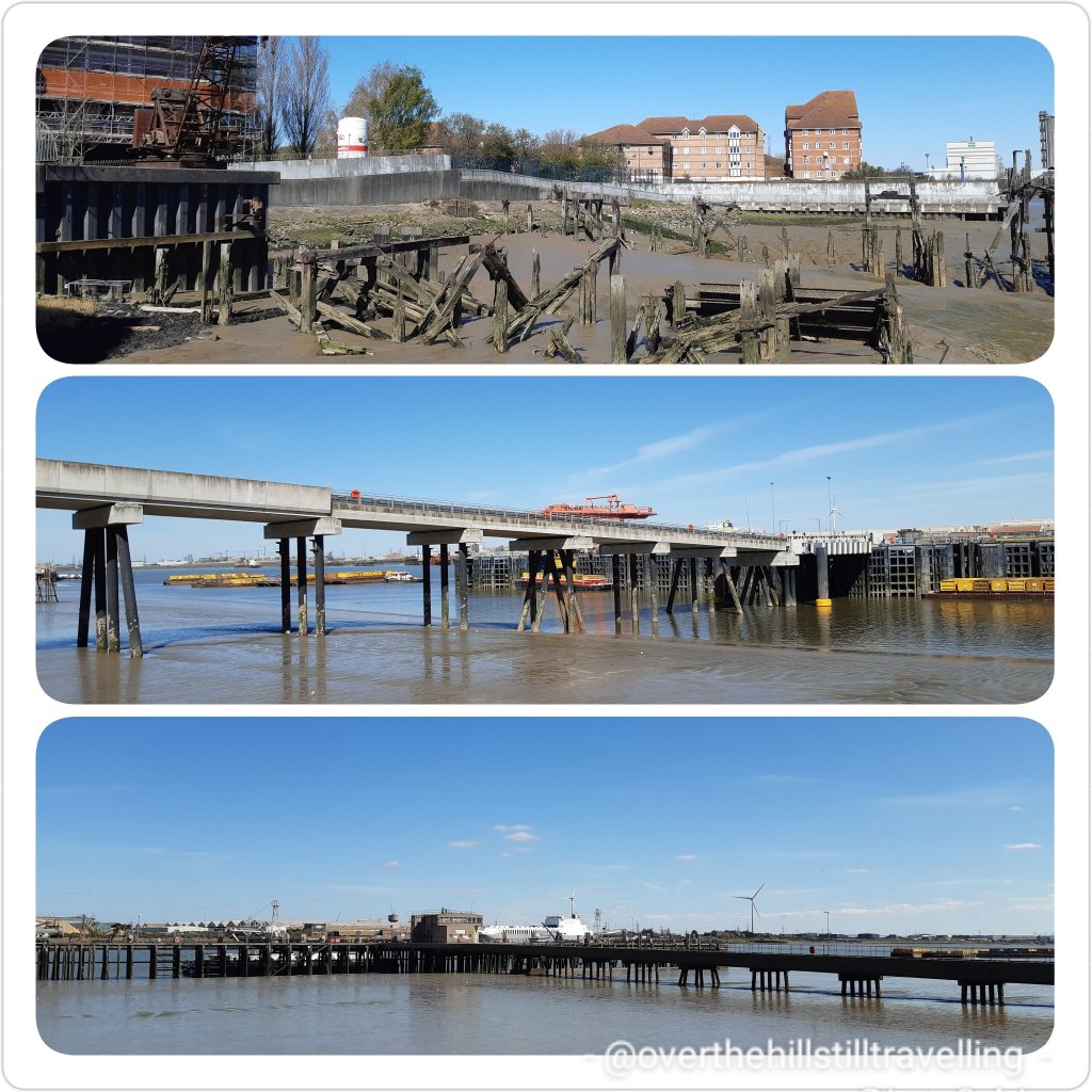 jetties jutting out into the river thames - walking the thames path