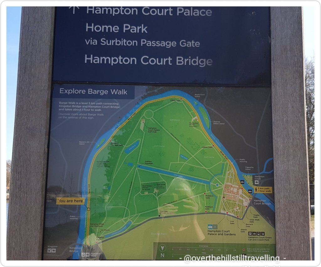 walking the thames path, hampton court palace